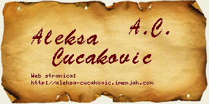 Aleksa Čučaković vizit kartica